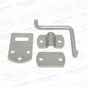 Zinc plated gate latch corner keeper kit full assembly with corner bracket, rod bracket, base plate & rod for gates & enclosures