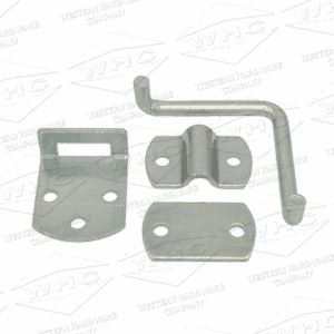 Zinc plated gate latch side keeper kit full assembly including brackets, base plate & rod for wooden gates & toolboxes