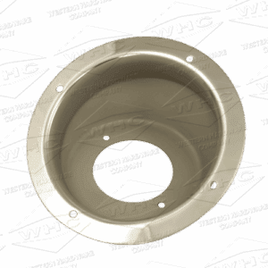 21 degree stainless steel rivet-on fuel bucket Part WHCSSFB-GM21H polished lip glass beaded front view