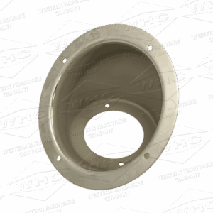 45 degree stainless steel rivet-on fuel bucket Part WHCSSFB-GMH polished lip glass beaded front view