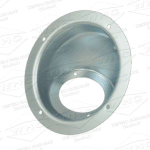 45 degree CRS steel rivet-on fuel bucket Part WHCCRCFB-GMH zinc plated front view